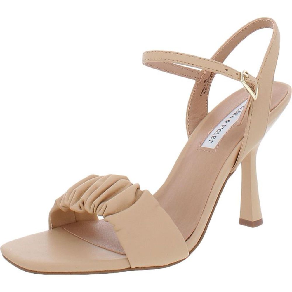 Chelsea & Violet Womens Lindn Beige Faux Leather Dress Sandals Shoes NWT